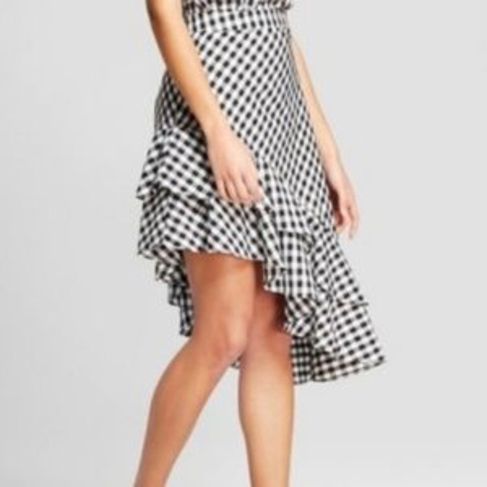 Checkered Asymmetrical Skirt, Size 2